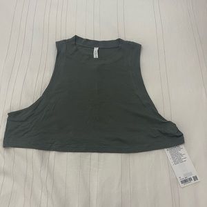 NWT Lululemon All Yours Cropped Tank Green Sz 12